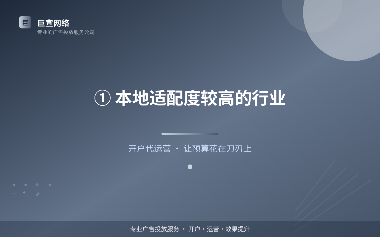 ① 本地适配度较高的行业（效果数据维度）